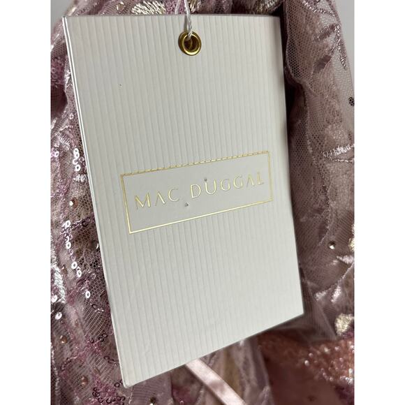 B58 Mac Duggal Gown Womens 8 Floral Mermaid Plunge Neck Garden Feminine Wedding - Picture 7 of 7